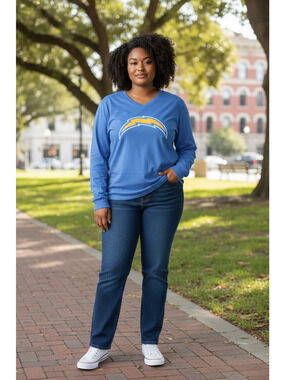Fanatic Women's Charger( 67 Walsh) Graphic Long Sleeve V-neck T-shirt  Size: XL